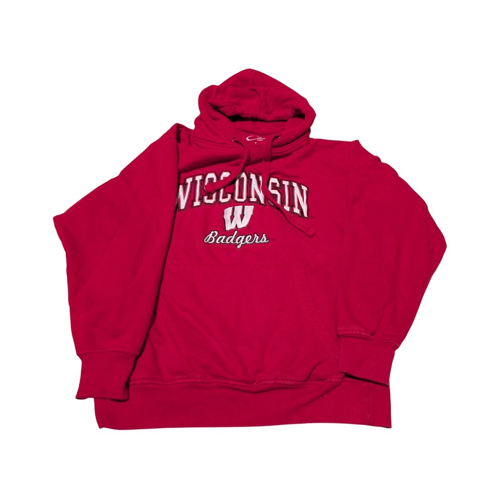Wisconsin Badgers Hoodie Mens M Red  NCAA‎ Collegiate Pullover Sweatshirt Cadre